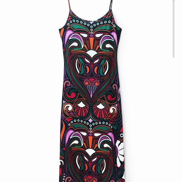 Desigual Tribal Retro Slinky Midi Dress XL - Picture 6 of 16
